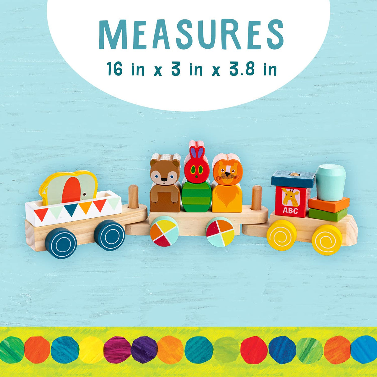 KIDS PREFERRED World of Eric Carle The Very Hungry Caterpillar Wooden Train Set, 15 Pieces KIDS PREFERRED