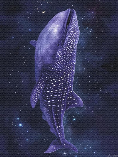DIY 5D Diamond Painting Drawing Pictures by Number Kits Whale Shark Pattern Cross Stitch Crystal Rhinestone Embroidery Paintings Pictures Arts Craft for Home Wall Decor 12x16 in