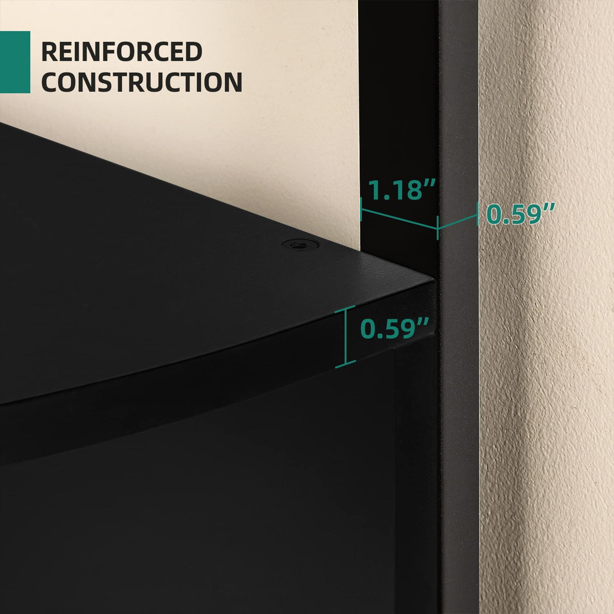 YITAHOME 6-Tier Corner Shelf, 68.8" Tall Modern Free Standing Zigzag Corner Bookshelf, 6 Shelf Display Corner Bookcase Open Small Book Shelves for Living Room, Home Office, Small Space, Black YITAHOME