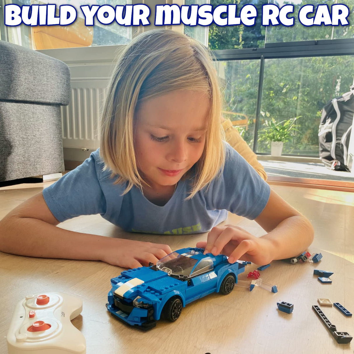 WISEPLAY Build Your Own RC Car Kit for Kids | 325-Pieces STEM Building Toys for Boys and Girls | Perfect Christmas & Birthday Gift for 6-10 Year Olds (Blue) WISEPLAY