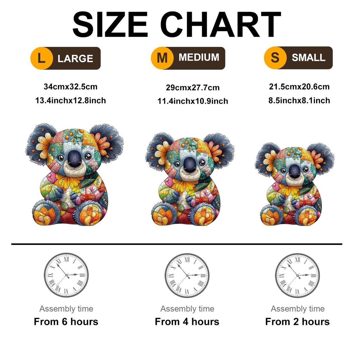 Wooden Puzzles for Adults, Wooden Jigsaw Puzzles for Adults Kids, Patchwork Koala Unique Shaped Wood Puzzles Adult, Creative Birthday Gifts for Friends Family Game (13.4 * 12.8in 280pcs) Lovpippi