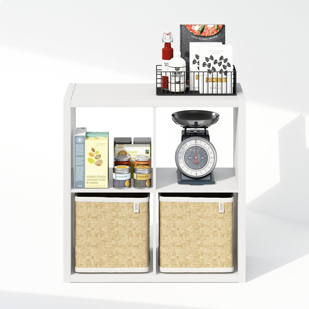 Furinno Cubic Closet Organizers and Storage, 4-Cube Closet Organizer, Open Shelf Closet Storage, Extra Thick Frame for Wardrobe, Bedroom, Living Room, White Furinno