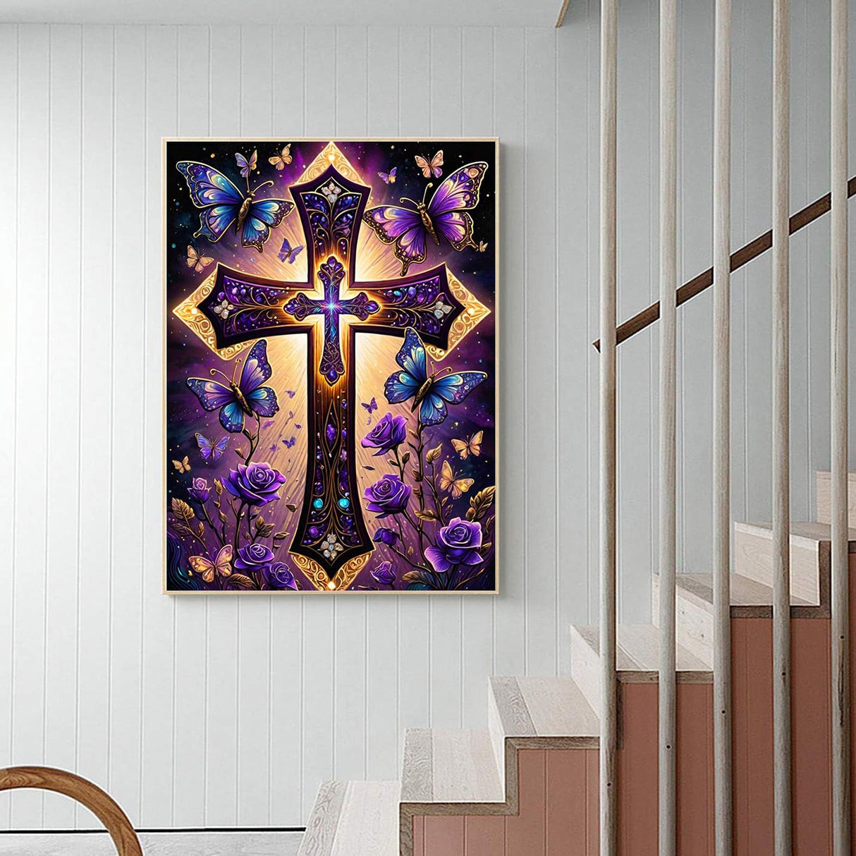 croshom Cross Diamond Art Kits for Adults-DIY 5D Religion Diamond Painting Kits for Adults Beginners, Full Drill Paint by Diamonds Art Painting Christ Crafts for Home Wall Art Decor 12x16in croshom