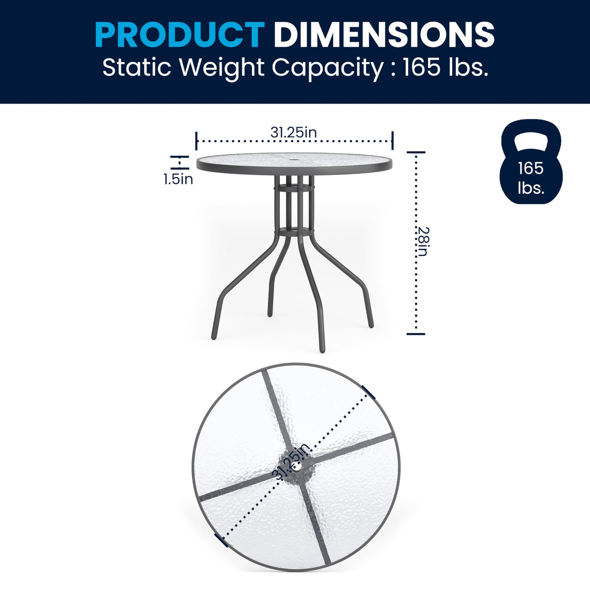 Flash Furniture Nantucket 6-Piece Patio Dining Set with Glass Table, 4 Folding Chairs, and Umbrella, Outdoor Patio Set, Brown Flash Furniture