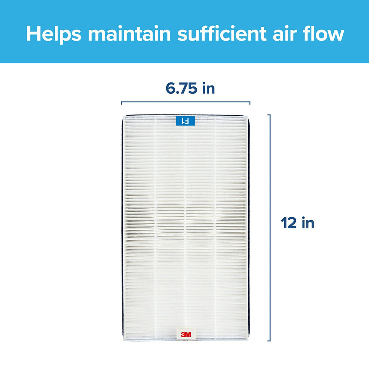 Filtrete F1 Room Air Purifier Filter, True HEPA Premium Allergen, Bacteria, & Virus, 12 in. x 6.75 in., 2-Pack, Works with Devices: FAP-C01BA-G1, FAP-T02WA-G1 and FAP-ST02N Filtrete