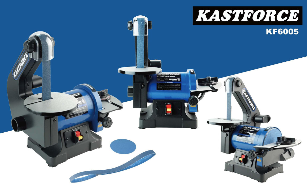 KASTFORCE Professional Belt Disc Sander, 1 inch x 30 inch Belt Sander and 5 inch Disc Sander, Belt Sander for Woodworking with 1/3 HP Low Noise Induction Brushless Motor, Zirconia Abrasive, KF6005 KASTFORCE