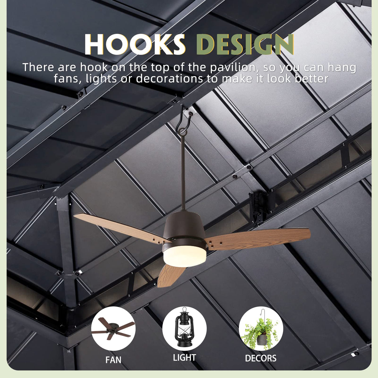 MELLCOM Gazebo 12' x 16', Wooden Finish Coated Thicker Aluminum Frame Gazebo with Galvanized Steel Roof, Outdoor Patio Gazebos with Curtains and Nettings for Patio, Lawn & Garden MELLCOM