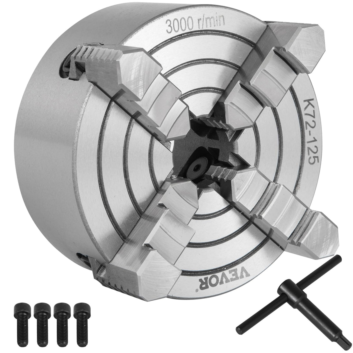 Vevor K72-125 Lathe Chuck 5 Inch 4-Jaw,Lathe Chuck Independent Reversible Jaw,Metal Lathe Chuck Turning Machine Accessories,for Lathes Machine - Amazon.com VEVOR