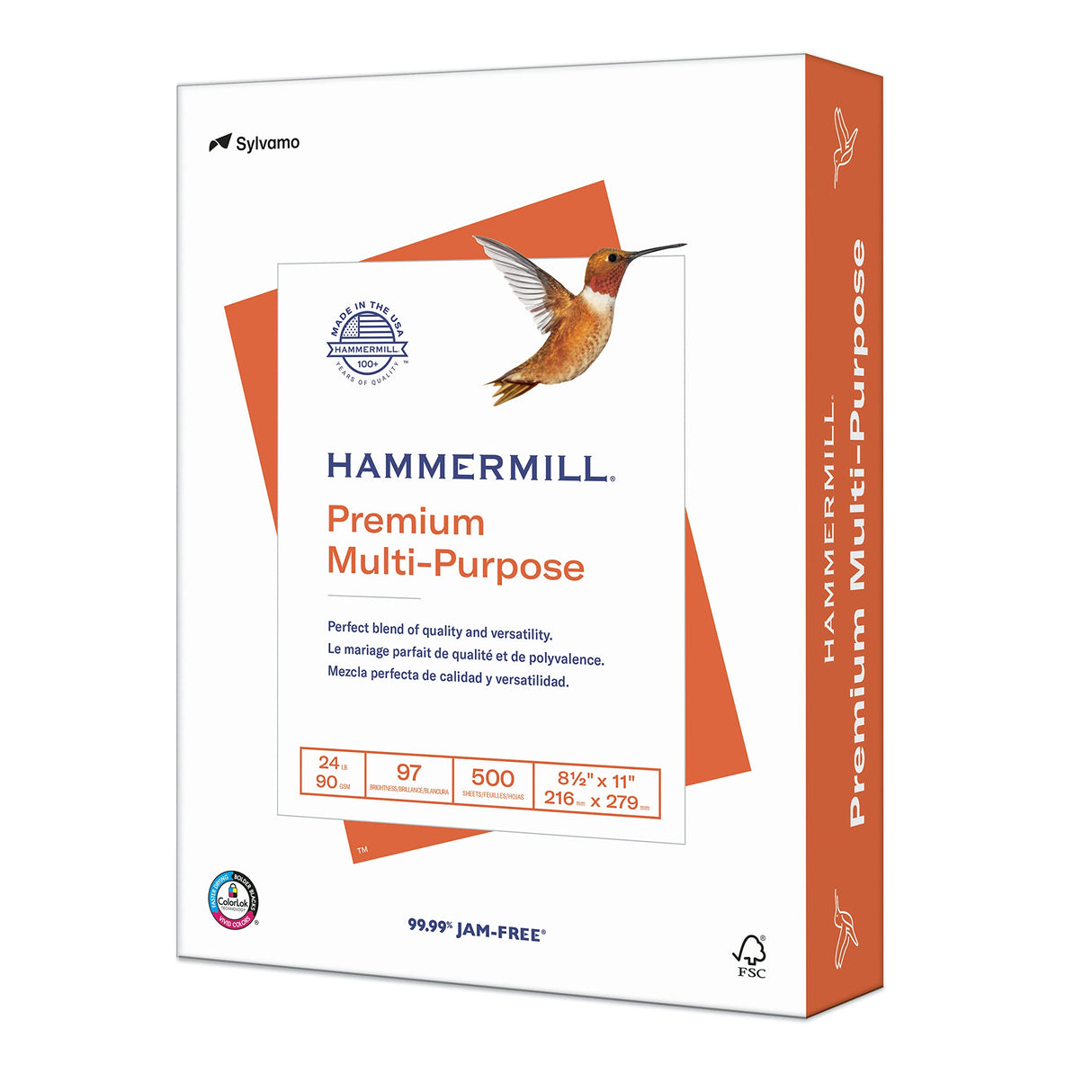 Hammermill Printer Paper, Premium Multipurpose Paper 24 lb, 8.5 x 11 - 1 Ream (500 Sheets) - 97 Bright, Made in the USA, 105810R Hammermill