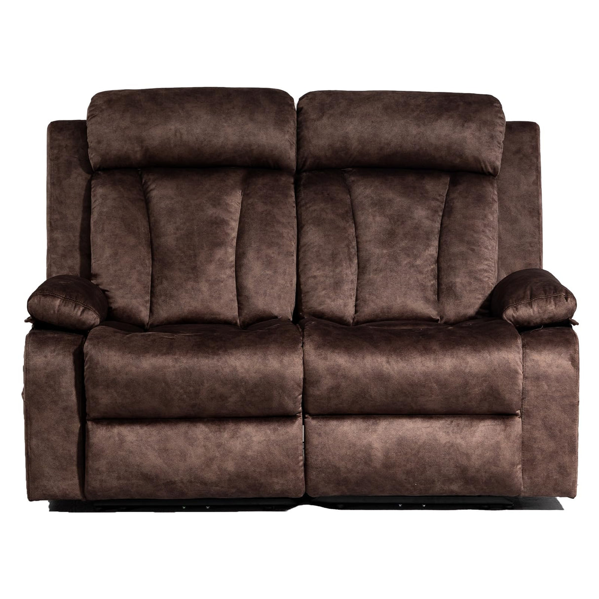 PALLOME Electric Power Loveseat Recliner, Dual Recliner Sofa Couch with Heat & Massage, Overstuffed Armrests, USB Ports, and Ergonomic Backrest for Living Room Comfort (Brown) PALLOME