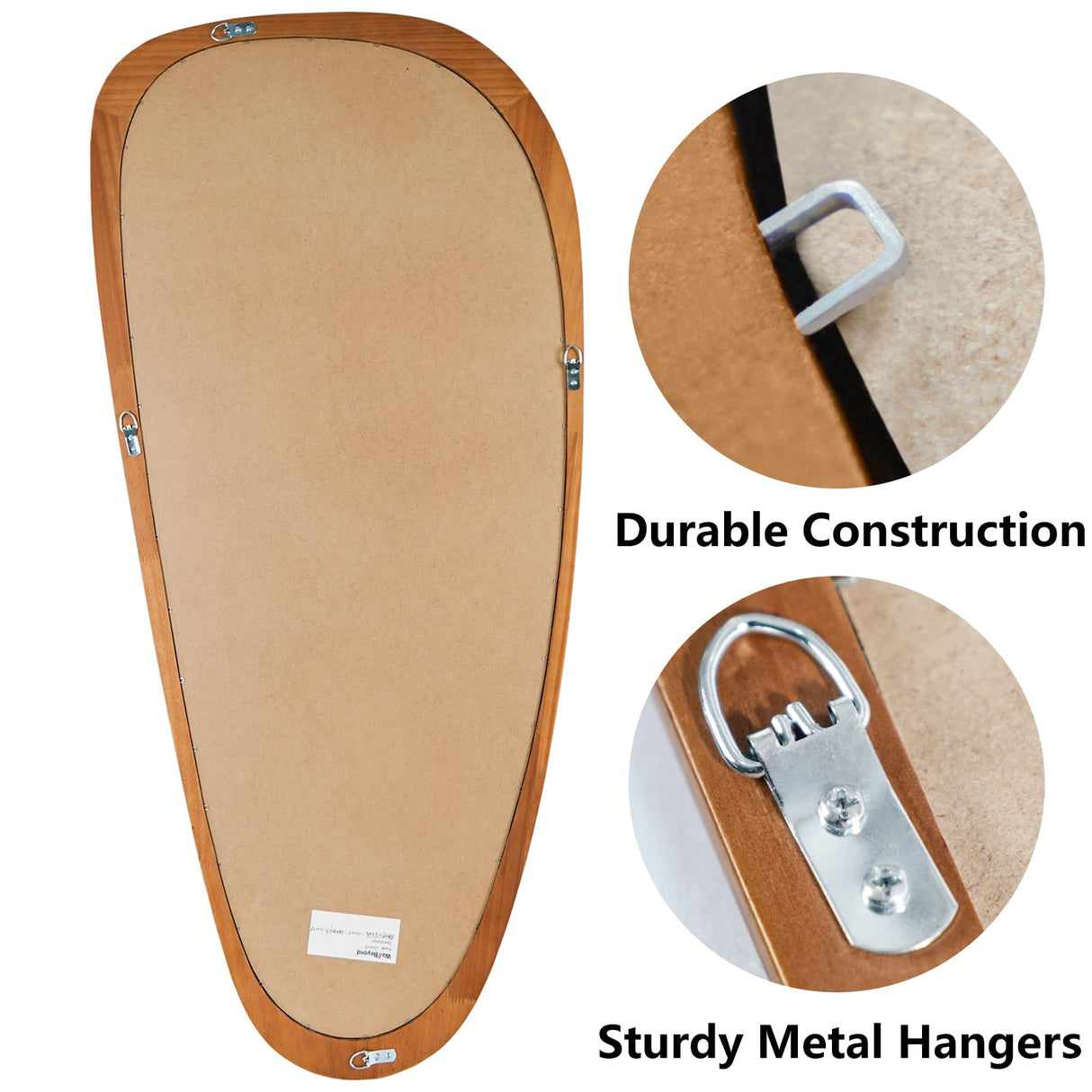 WallBeyond Asymmetrical Mirror, Irregular Mirror Full Length, Boho Wall Mirrors Decorative for Bedroom Living Room Entryway Hall, Mid Century Modern Decor 48" H x 22" W WallBeyond