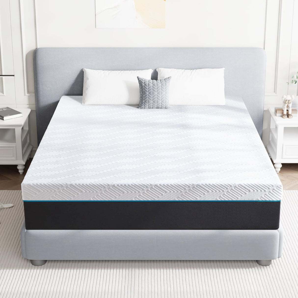 10 Inch Full Size Cooling Memory Foam Mattress - Medium Firm Gel-Infused for Pressure Relief & Cool Sleep, Breathable Comfort in a Box (54''W x 75''L) Generic