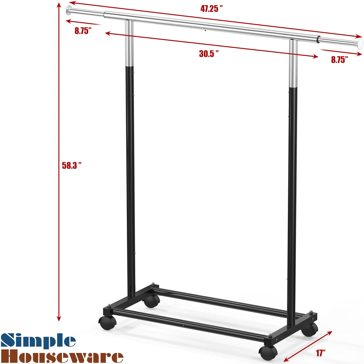 Simple Houseware Standard Rod Garment Rack Simple Houseware