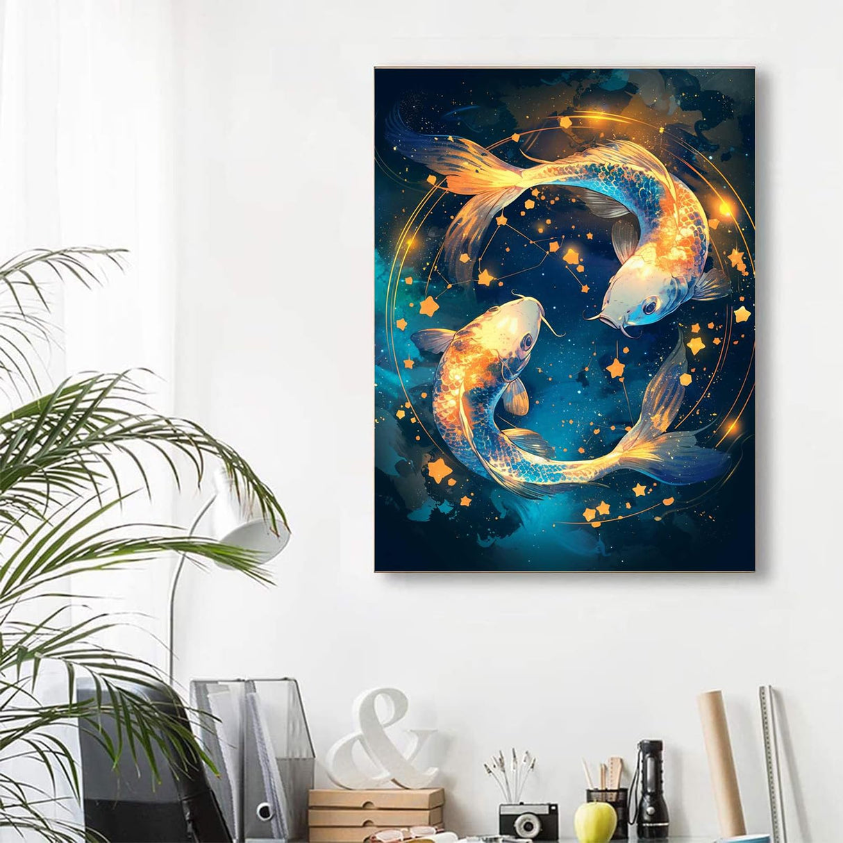 YOUSHIHA Pisces Constellation Diamond Painting Kits for Adults,DIY 5D Constellations Diamond Art Full Drill for Adult,for Beginner Home Wall Decor Gift 12x16 Inch YOUSHIHA