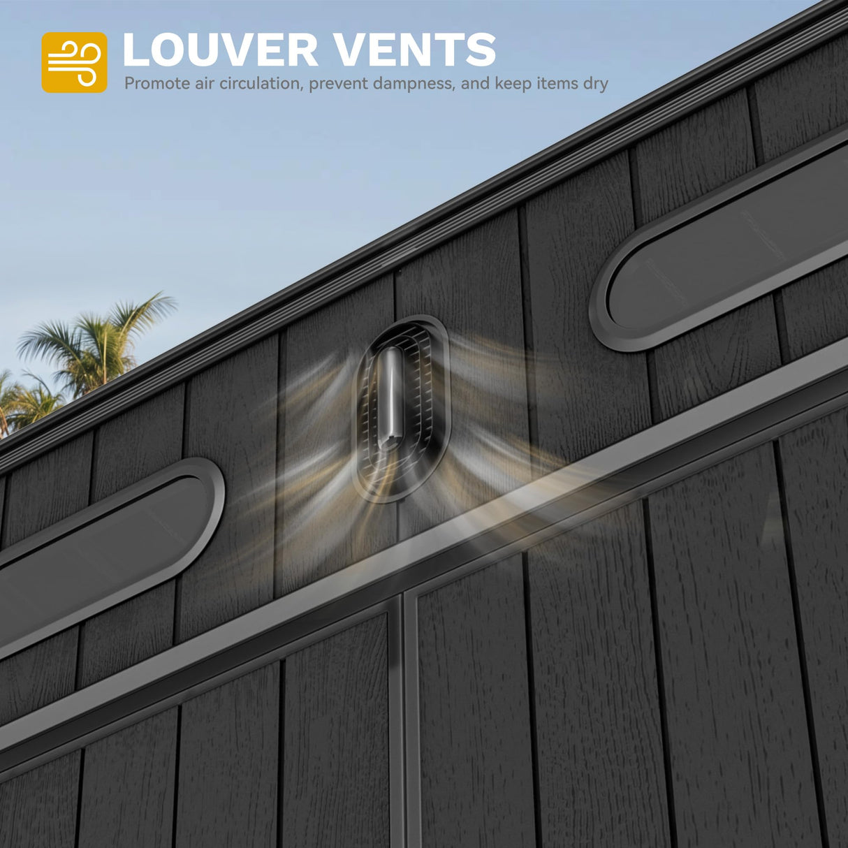 DWVO 6x6 FT Outdoor Storage Shed, All-Weather Resin Garden Tool Shed with Floor & Lockable Door, Plastic Outside Tool Garden Shed with Windows & Vents for Backyard Garden Patio Lawn, Black&Gray DWVO