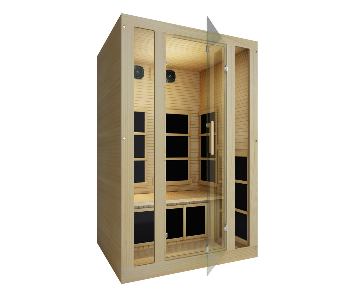 JNH Lifestyles Joyous 2 Person Canadian Hemlock Low EMF Far Infrared Sauna JNH Lifestyles