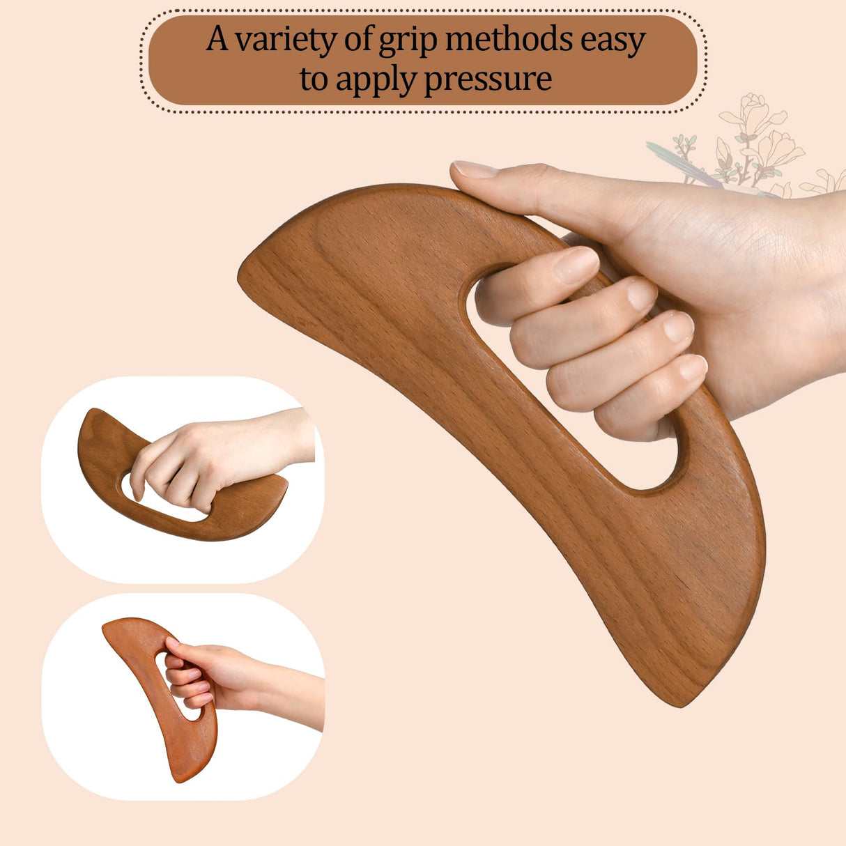 Wooden Cellulite Massager, Body Guasha Tool Lymphatic Drainage Massager Muscle Scraper Back Massage Tool Relieve Muscle Fatigue, Body Gua Sha Paddle Anti Cellulite Tool for Women and Men Mozeat Lens