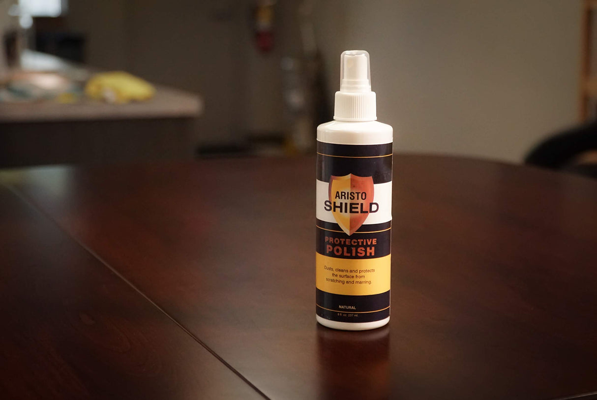 Aristo Shield Protective Wood Furniture Polish Cleaner for Dusting, Cleaning and Protecting Tables and Other Wood Surfaces from Scratching and Marring, Natural - Amish Made in America FinishWorks