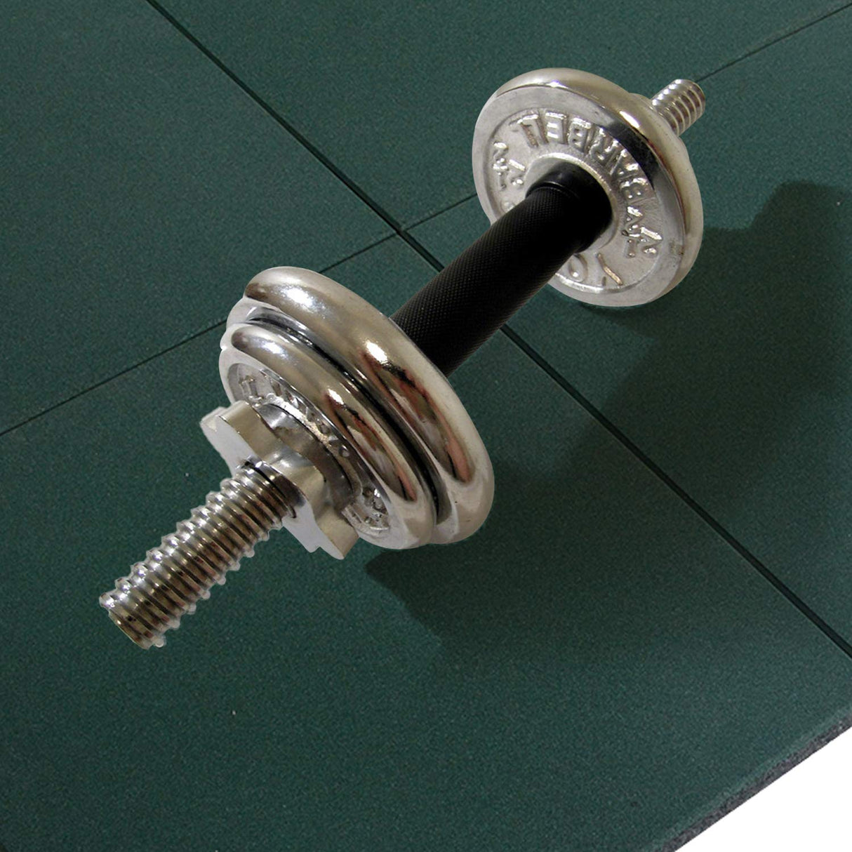 MYOYAY 4 Pack Interlocking Tiles 20"x20"x1" Heavy Duty Rubber Tile Green Non-Slip Flooring Mat for Playground Park Gym Indoor and Outdoor, Cover 11.12 Sq.FT MYOYAY