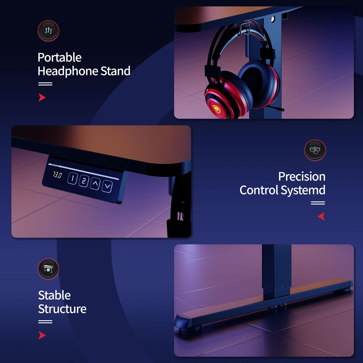 Shintenchi Standing Desk, 63x24 Inch Height Adjustable Electric Sit Stand up Desk, Ergonomic Rising Computer Table, Modern Lift Gaming Desk Workstation for Home Office, White Shintenchi