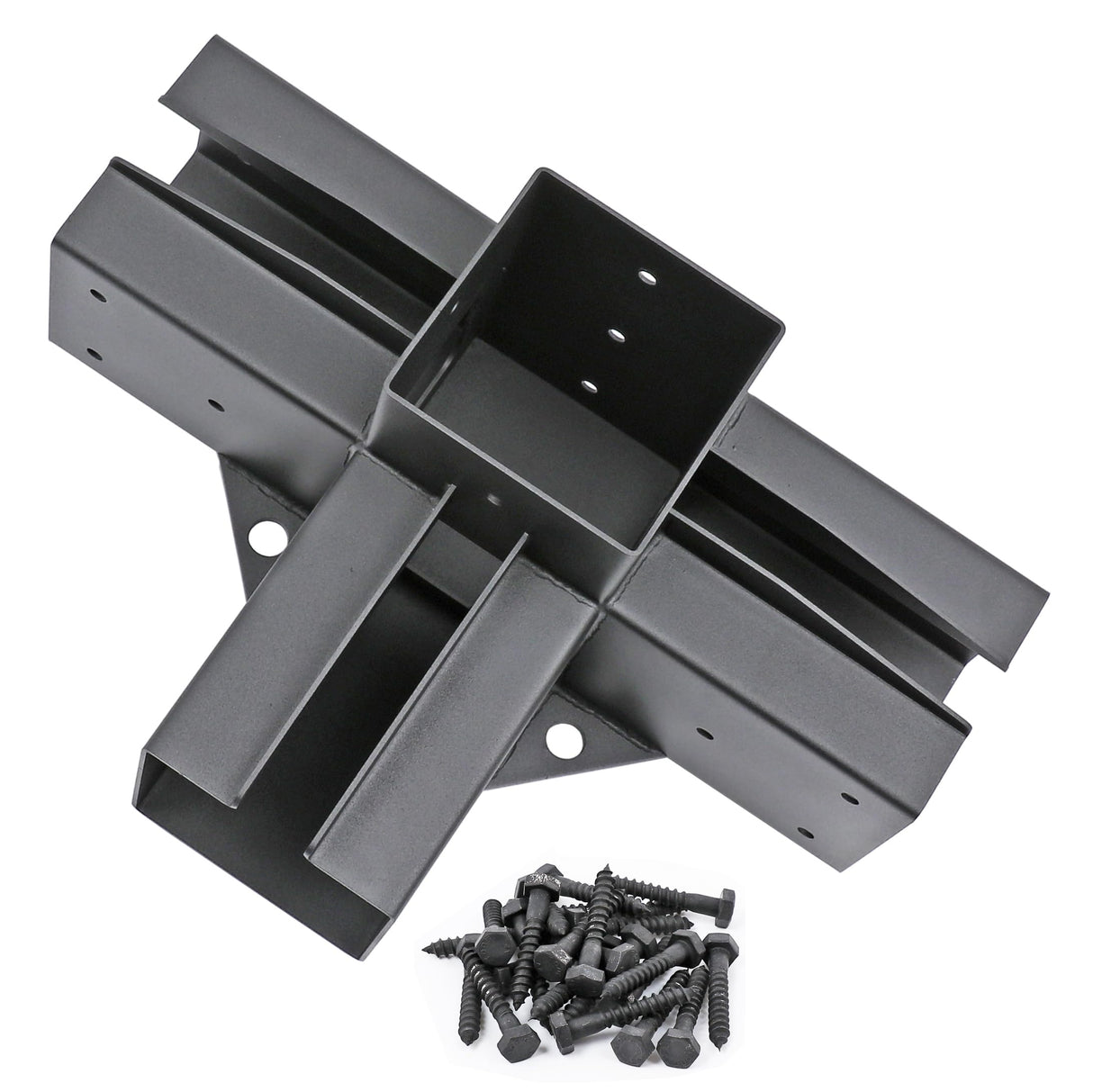 Antsky 2 Pack Stainless Steel 4-Way Right Angle Corner Bracket with Screws for 4×4(Actual Size: 3.5×3.5inch) Wood Beams, Pergola/Gazebo Kit Antsky