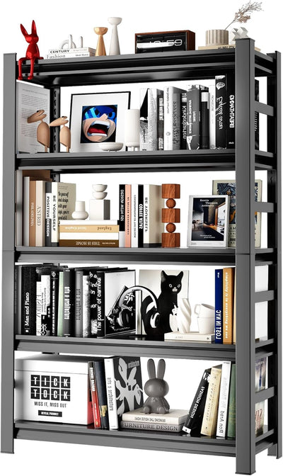PRESTELION Book Shelf, 5 Tier Metal Wide Bookshelves, Adjustable Black Book Shelf Organizer, Open Bookshelf for Living Room & Bedroom and Library, Modern Industrial,72" H*16" D*36" W