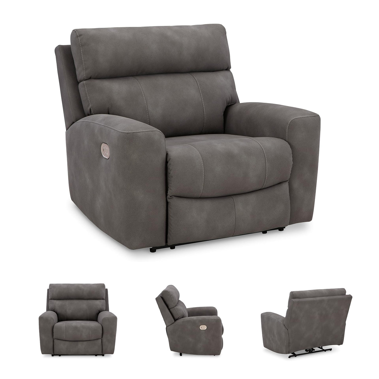 Signature Design by Ashley Next-Gen DuraPella Contemporary Faux Leather Wall Hugger Power Recliner with Adjustable Headrest and USB Ports, Dark Brown Signature Design by Ashley