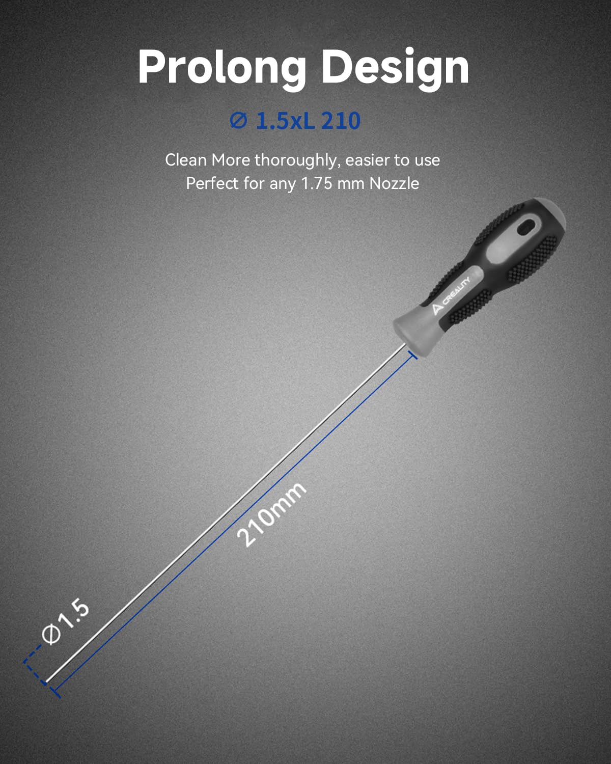 Creality Official Clog Poke, 0.4mm Needles Cleaner Perfect for Any 1.75mm 3D Printer Nozzle Cleaning Kit Stainless Steel with Soft Rubber Handle Creality