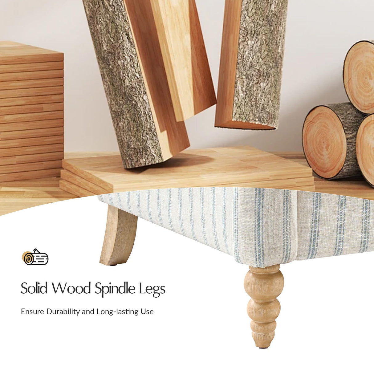 TerraSafe Loveseat Sofa for Living Room, 50.5" Small Love Seat, Comfy Upholstered Farmhouse Couches with Armrests for Bedroom, Office, Apartment, Blue TerraSafe