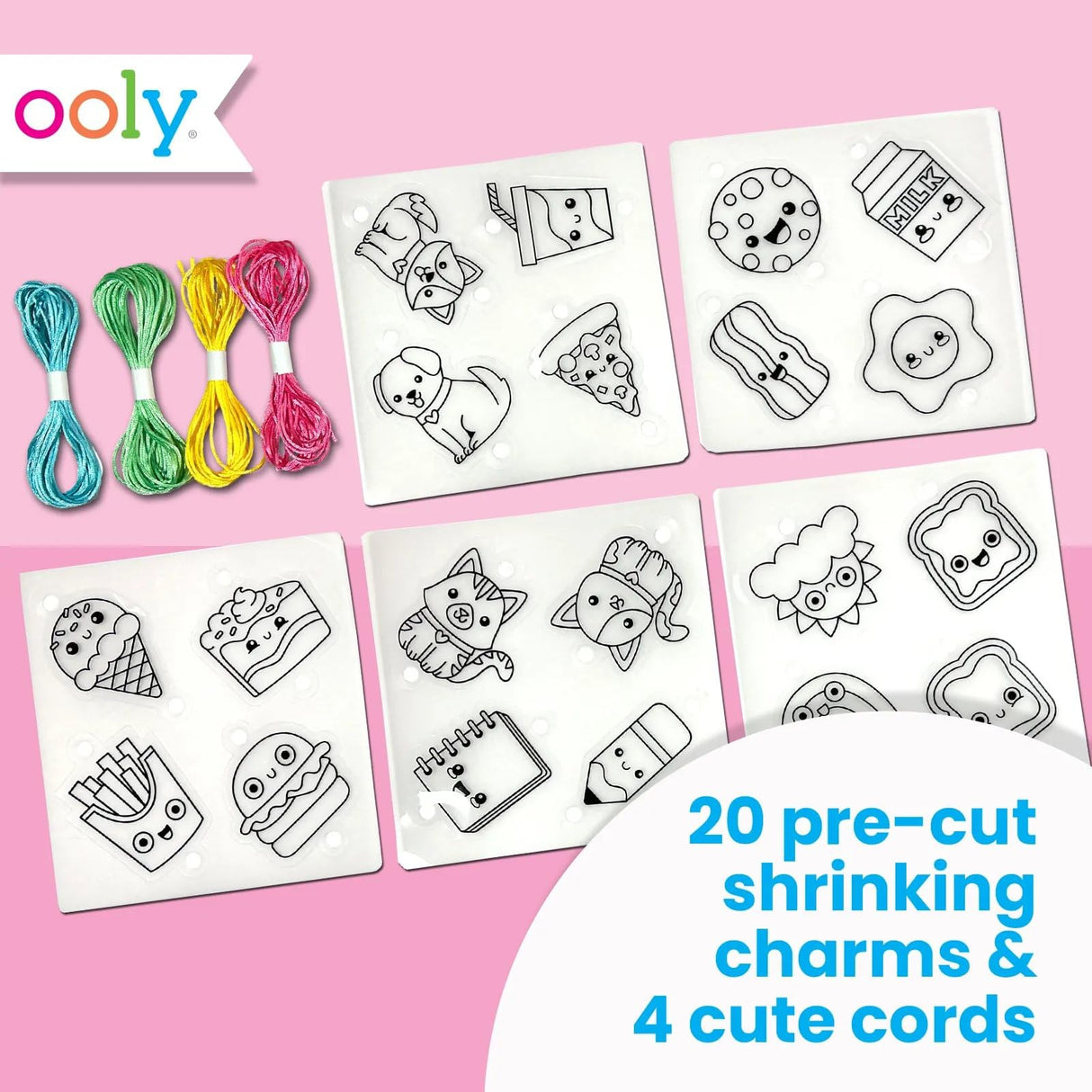 Ooly Shrink-Its! 24 PC DIY Shrinking Art Bracelet Kit That Creates BFF Bracelets & Chunkies Quick Drying Tempera Paint Sticks for Kids, Classic Colors, Set of 12 Ooly