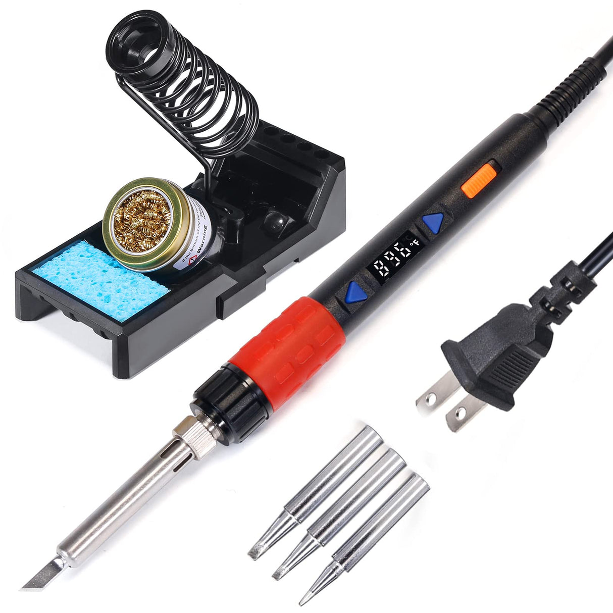 YIHUA 928D-III Soldering Iron,110W High Power, Fully Digital Display °F /°C- Temperature Control Soldering Tool, Accurate 194~896°F, with ON/OFF Switch, Iron Tip, Brass Wool, Automatic Sleep Mode YIHUA