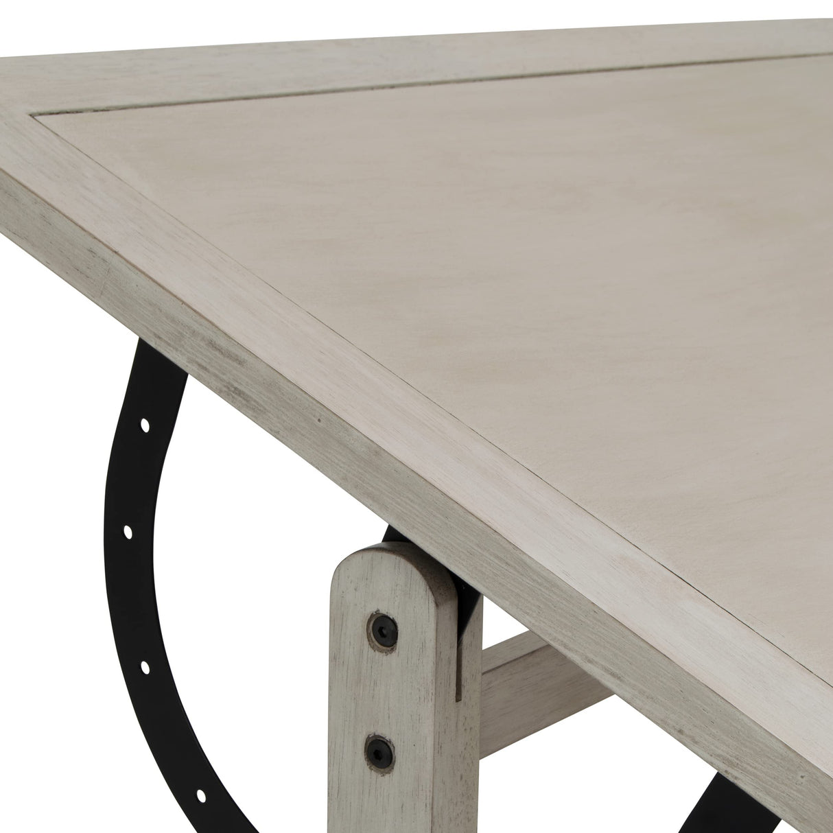 Studio Designs Vintage Drawing/Drafting Table with Pencil Ledge - 36" W x 24" D - Coastal Whitewash - Adjustable Tilting Top SD STUDIO DESIGNS