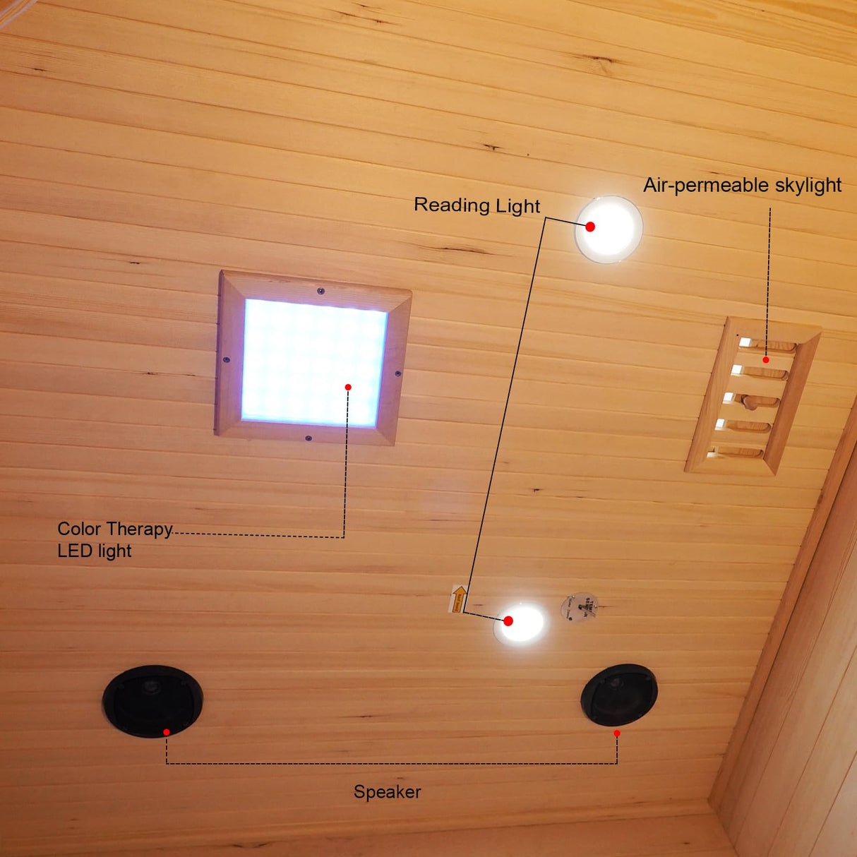 Smartmak Far Infrared Wood Sauna, 1 or 2 Person Home Canadian Hemlock Luxurious Wooden Traditional Indoor Corner Saunas, 2300 W Spa Room with Recliner, 8 Heating Element, Speaker, Lights, Oxygen Bar Smartmak