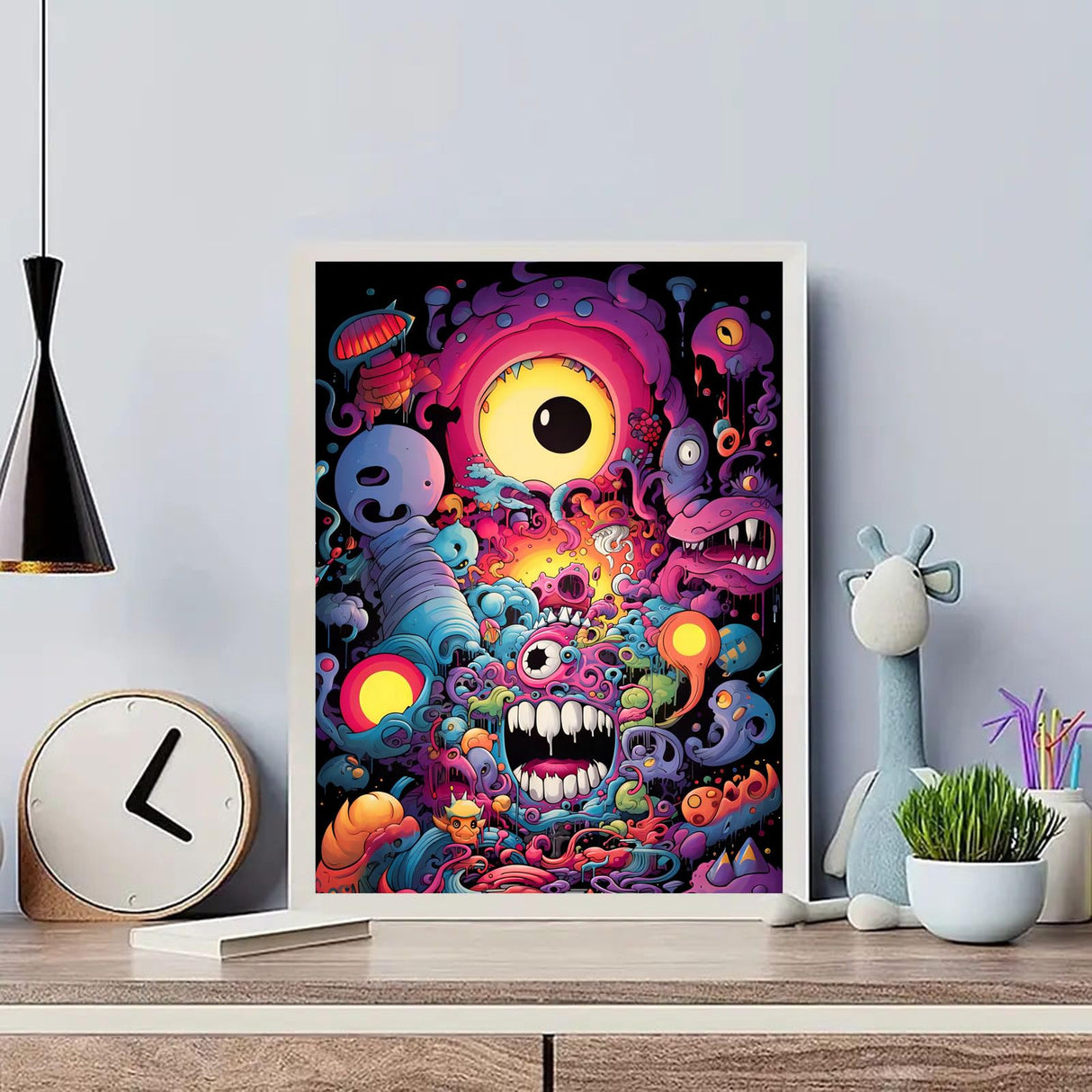 koemhxb Trippy Diamond Painting Kits for Adults-Eye Diamond Art Kits for Adults Beginner, Cartoon Gem Art Kits for Gift Home Wall Decor(12x16inch) koemhxb