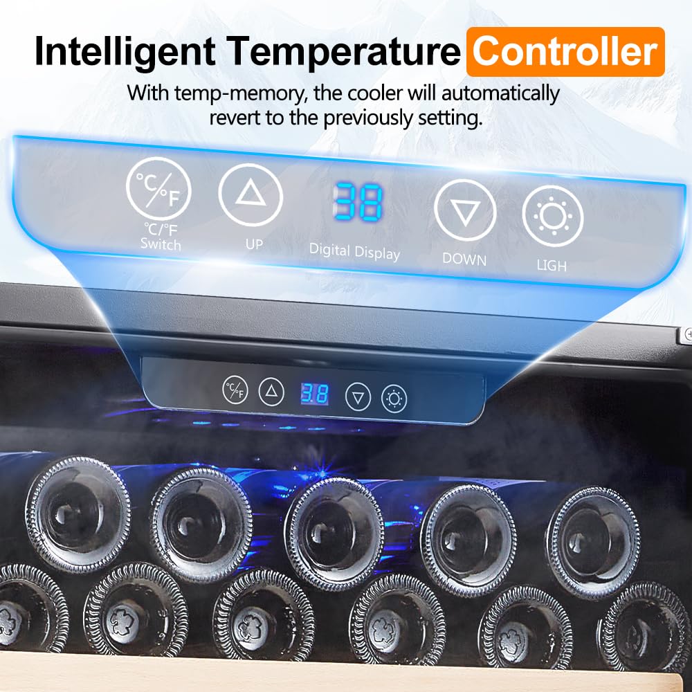 Kalamera Mini Fridge 24” Beverage and Wine Cooler Built-in or Freestanding - 118 Cans & 16 Bottles Capacity Wine Refrigerator Cooler Kalamera