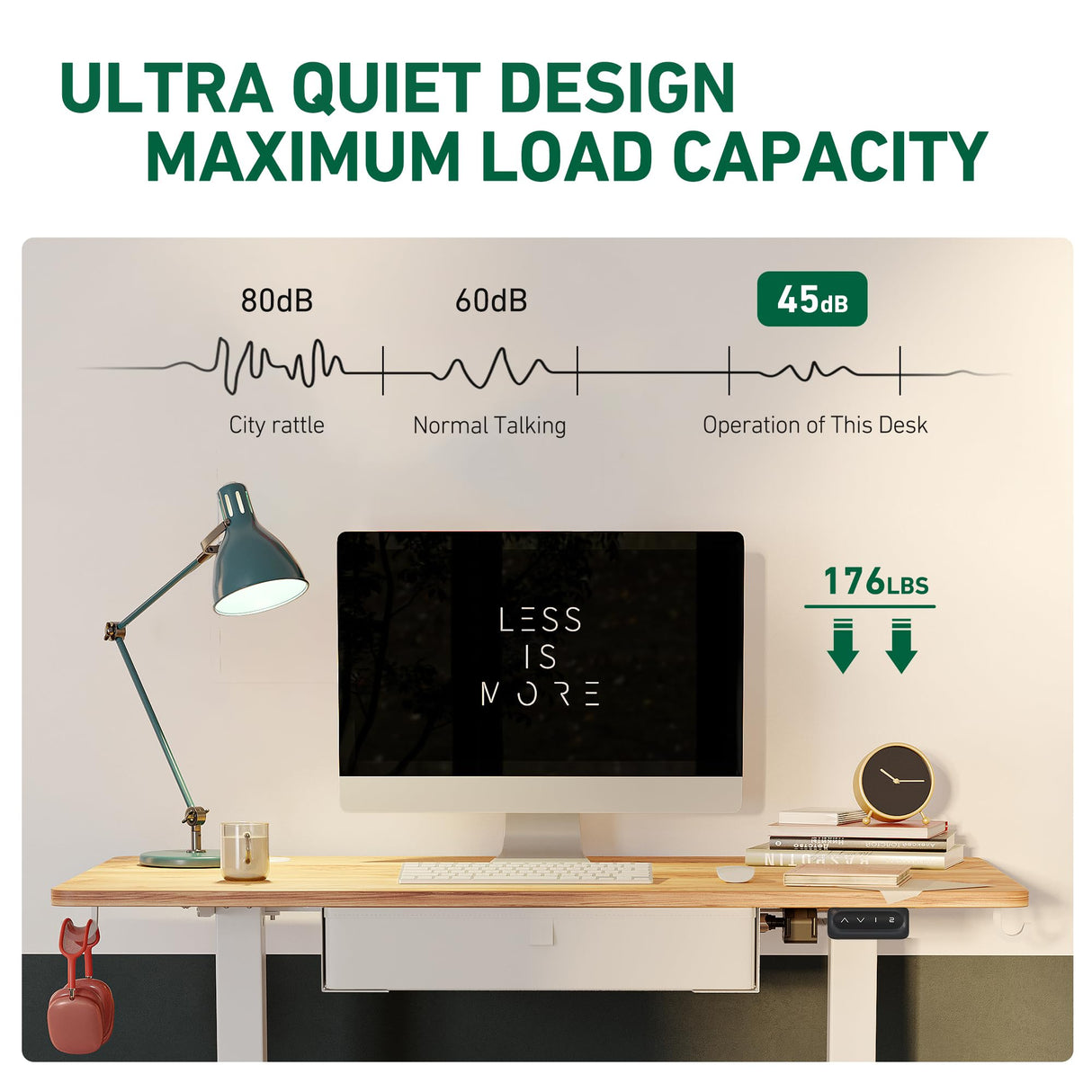 FEZIBO 63 x 24 Inches Standing Desk with Drawer, Adjustable Height Electric Stand up Desk with Storage, Sit Stand Home Office Desk, Ergonomic Computer Desk, Light Rustic FEZIBO