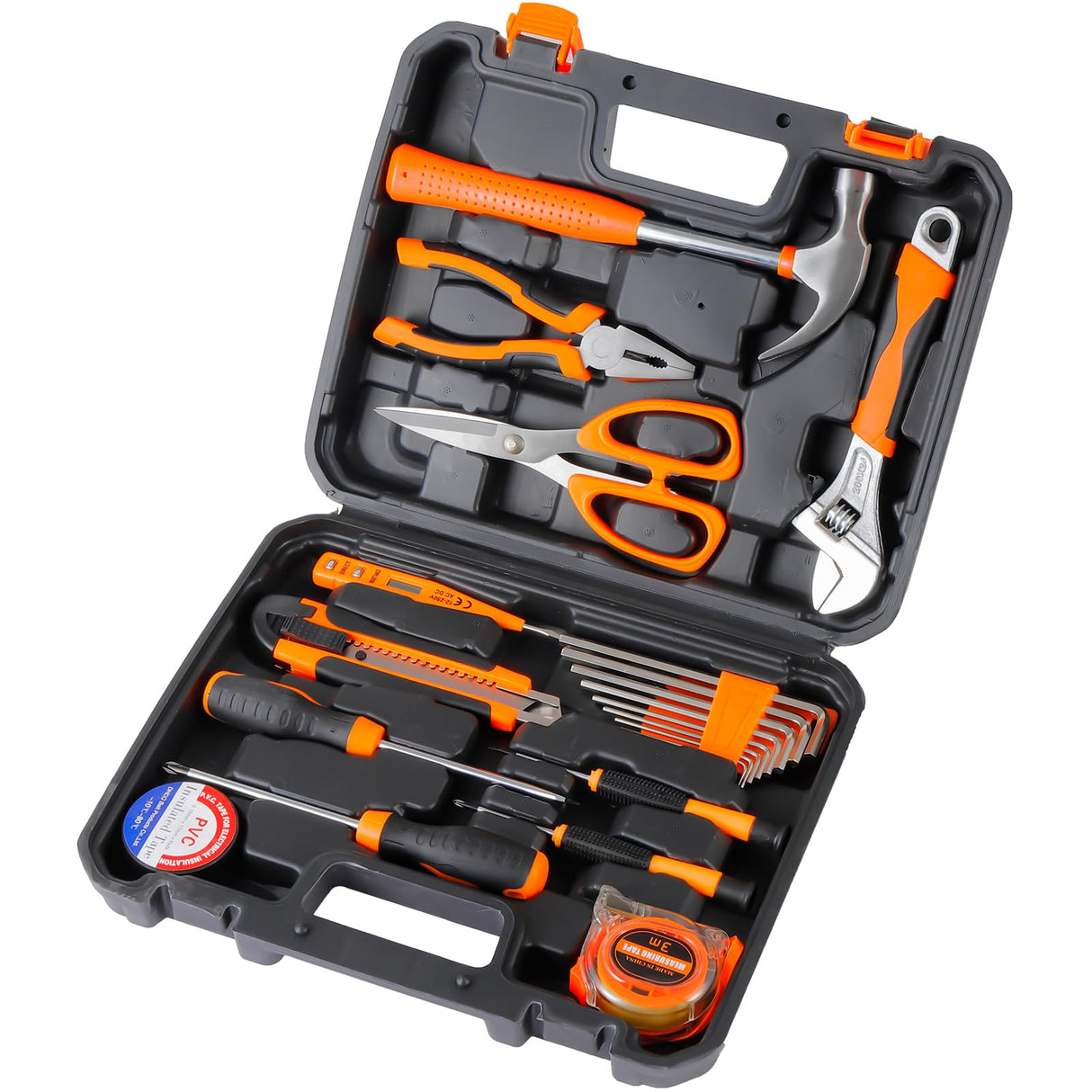 Home Tool Set - 20 Pieces Basic Mechanic Tool Kit with Toolbox Ideal Choice for Household Repair SPICIMOMO
