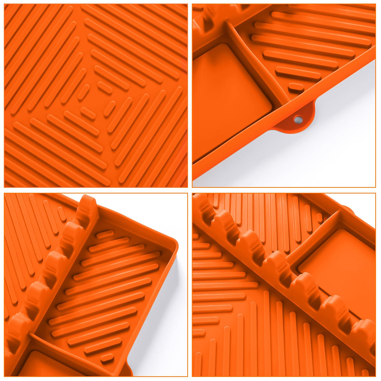 Griddle Mat Barbeque Grill Accessories Tools for Blackstone, Side Shelf Mat Grill Pad for Outdoor Grill Kitchen Counter Spatula Silicone Mat with Drip Pad for Kitchen, Cooking, Countertop (Orange) Find law