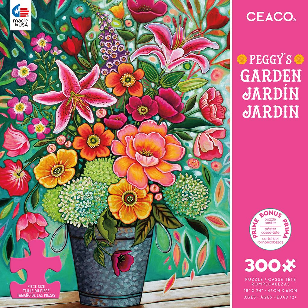 Ceaco - Peggy's Garden - Florenza - 300 Oversized Piece Jigsaw Puzzle Ceaco