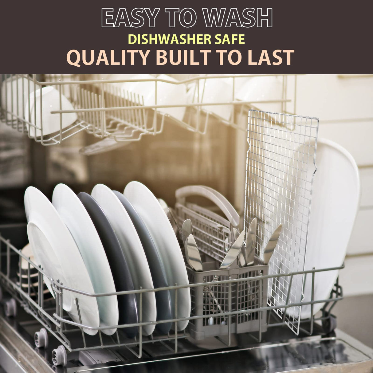 Cooling Rack for Baking 2-Pack, 16x10 Inches Baking Rack, Thick Wire Cookie Rack for Cooking, Roasting, Grilling, Drying, Oven Safe, Fits Half Sheet Pan, Silver BRIOUT