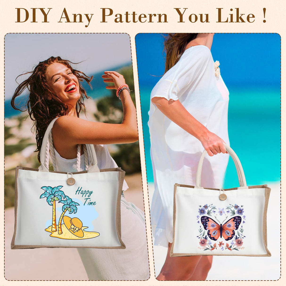 Bulyoou 12 Pcs Sublimation Blank Tote Bags and Makeup Bags Set, Reusable Canvas Polyester Tote Bags for DIY Craft Burlap Gift Bags Makeup Pouches Cosmetic Bags for Women Shopping Grocery Bridesmaids Bulyoou