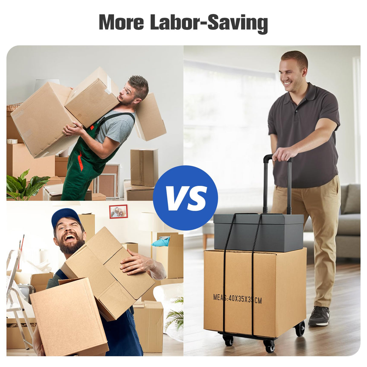 KEDSUM Folding Hand Truck, 290 lbs Heavy Duty Luggage Cart for Moving, Solid Construction Utility Dolly Cart Compact and Lightweight for Luggage, Personal, Travel, Auto, Moving and Office Use KEDSUM