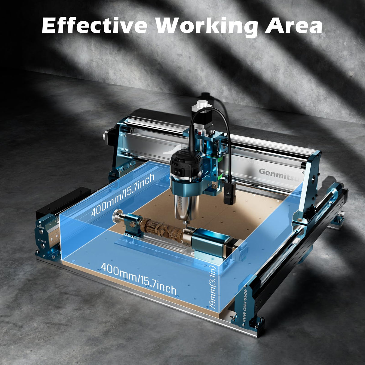 Genmitsu CNC Machine 4040-PRO MAX with 710W Trimmer CNC Router & Linear Rail Driven, 3 Axis Engraving Machine for Wood Metal Acrylic Cutting Milling, GRBL Control, Work Area 400 x 400 x 78mm Genmitsu