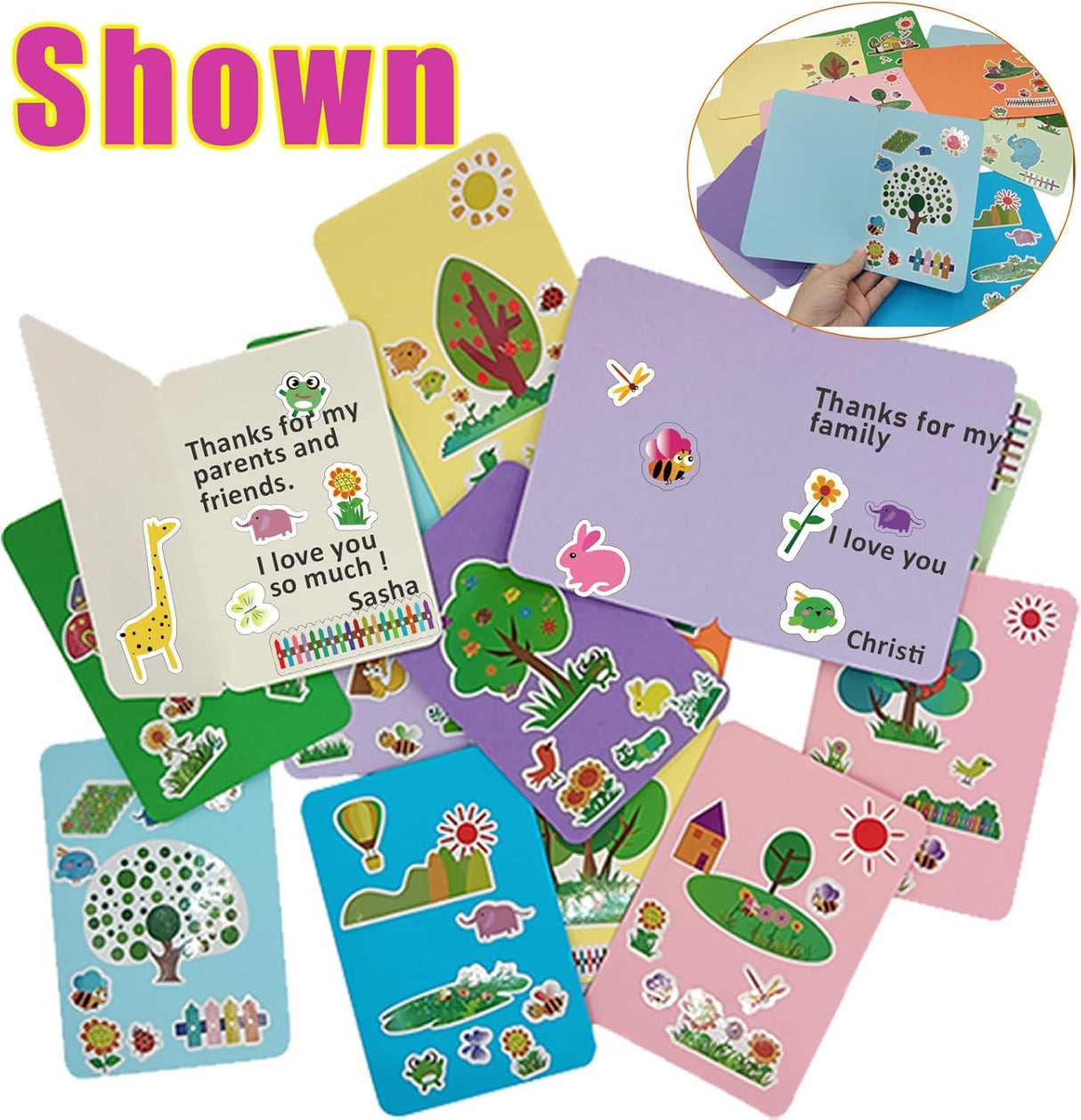 EAJASUCE 15 Sets Card Making Kits for Kids, Greeting Card Making Kits, Thank You Card Kits, Craft DIY Handmade Card Making Supplies EAJASUCE