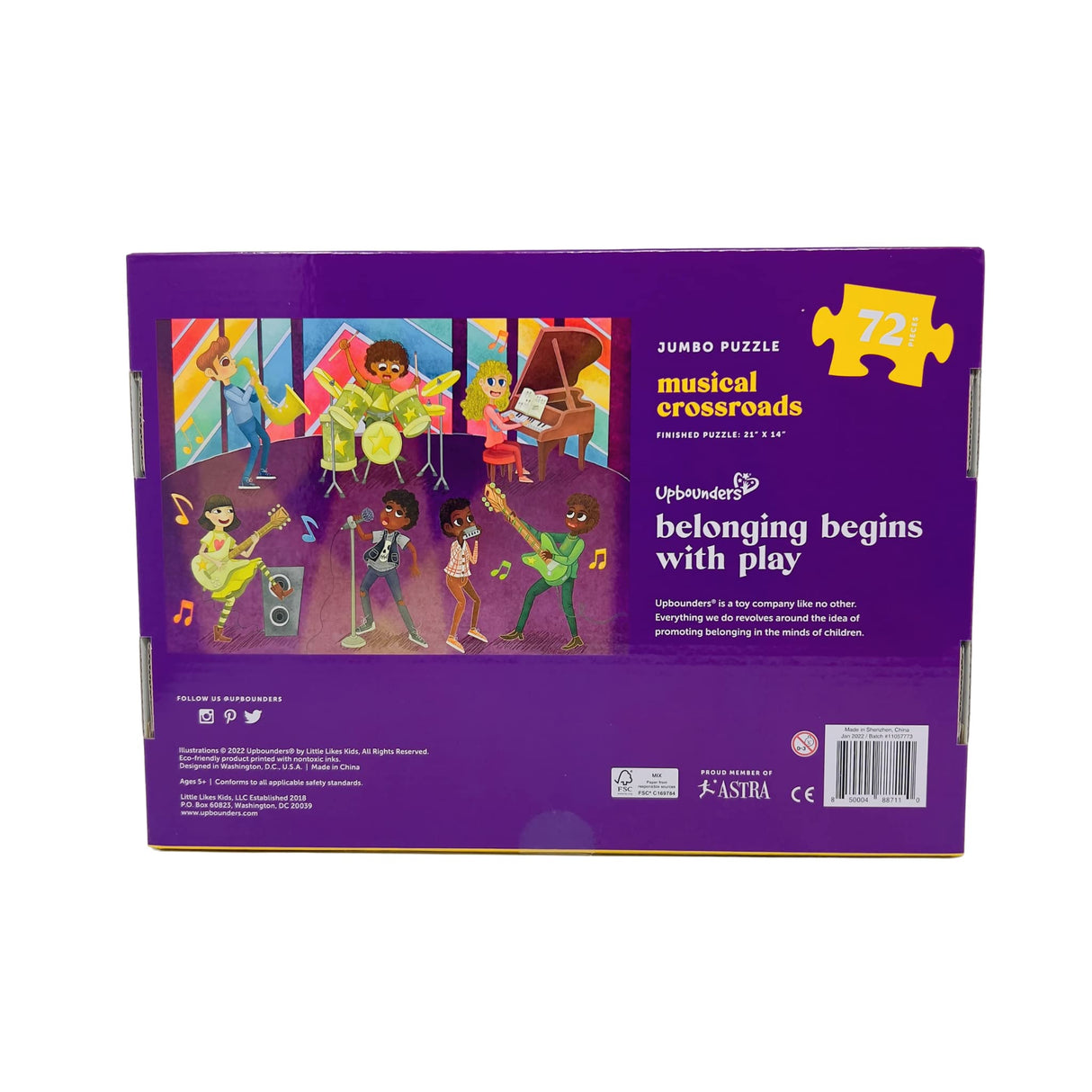 Upbounders Musical Crossroads Kids Puzzle | 72 Piece Jumbo Jigsaw Puzzles for Kids Boys Girls Ages 5-9 | Music Themed | Joyfully Diverse Multicultural Upbounders