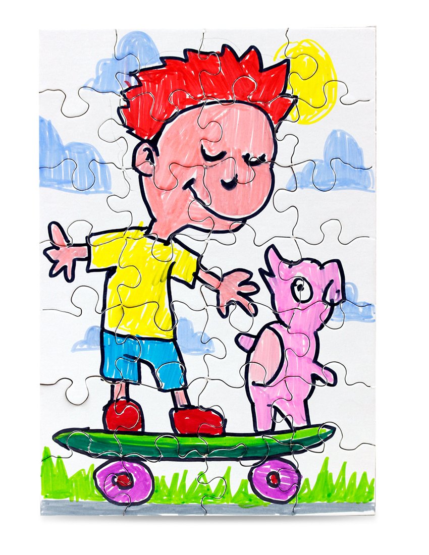 12 Blank Jigsaw Puzzles – 5.5 x 8 Inch, 28 Pieces Each – Hygloss DYI Party invites, Perfect for Decorating, Kids' Activities, Arts & Crafts or Party Favors - Puzzle Pieces to Draw On for Crafts Hygloss