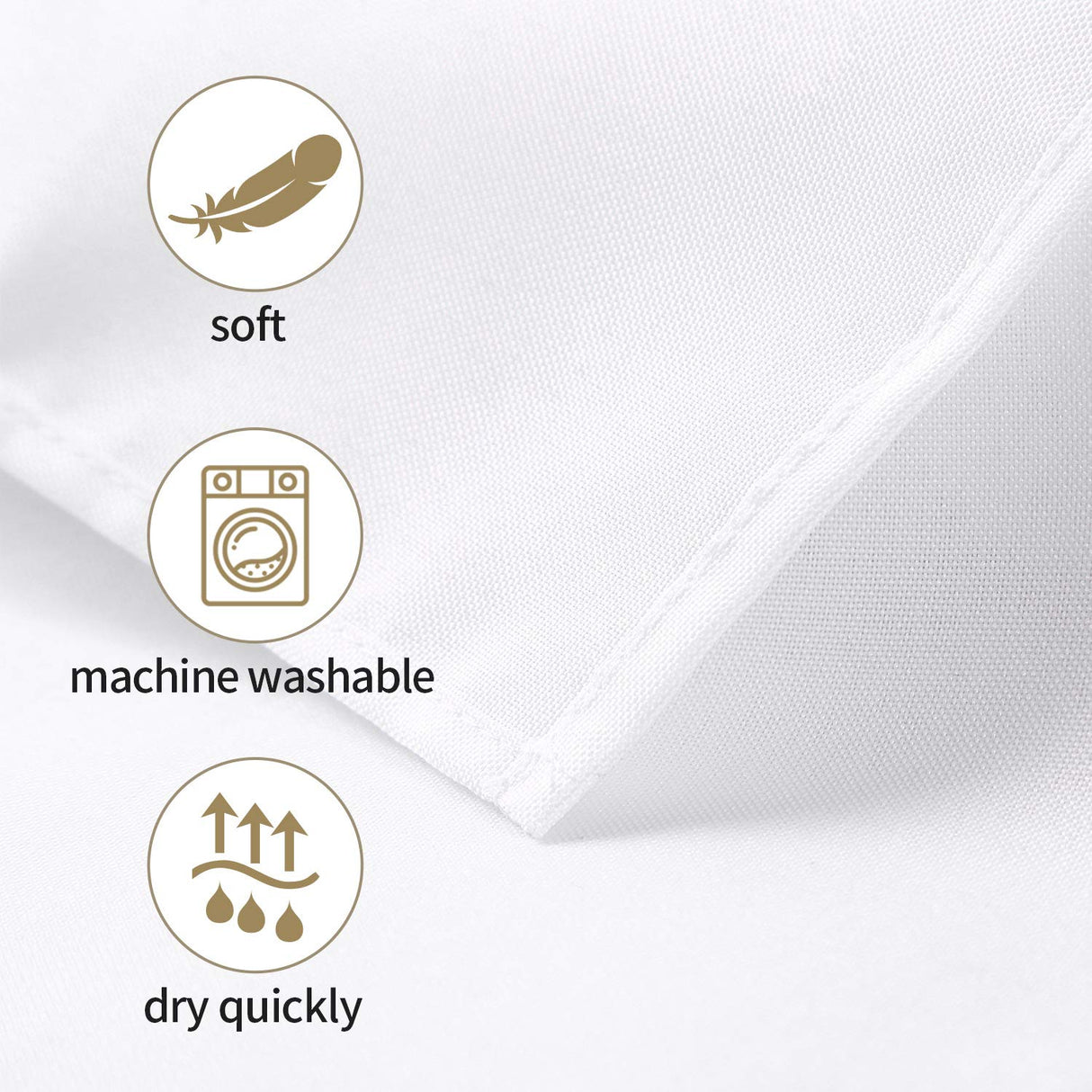 25pcs Polyester Cloth Napkins - 17 x 17 inch White Dinner Washable Napkins with Hemmed Edges for Restaurant/Wedding/Hotel(25,White) Ascoza
