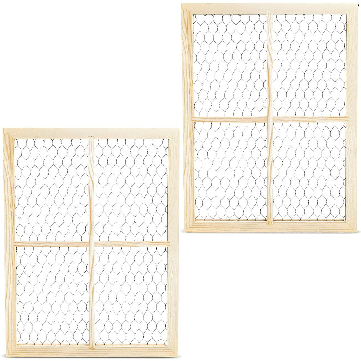 Bright Creations Unfinished Wood Window Frame with Chicken Wire Mesh (12 x 16 in, 2 Pack) Bright Creations