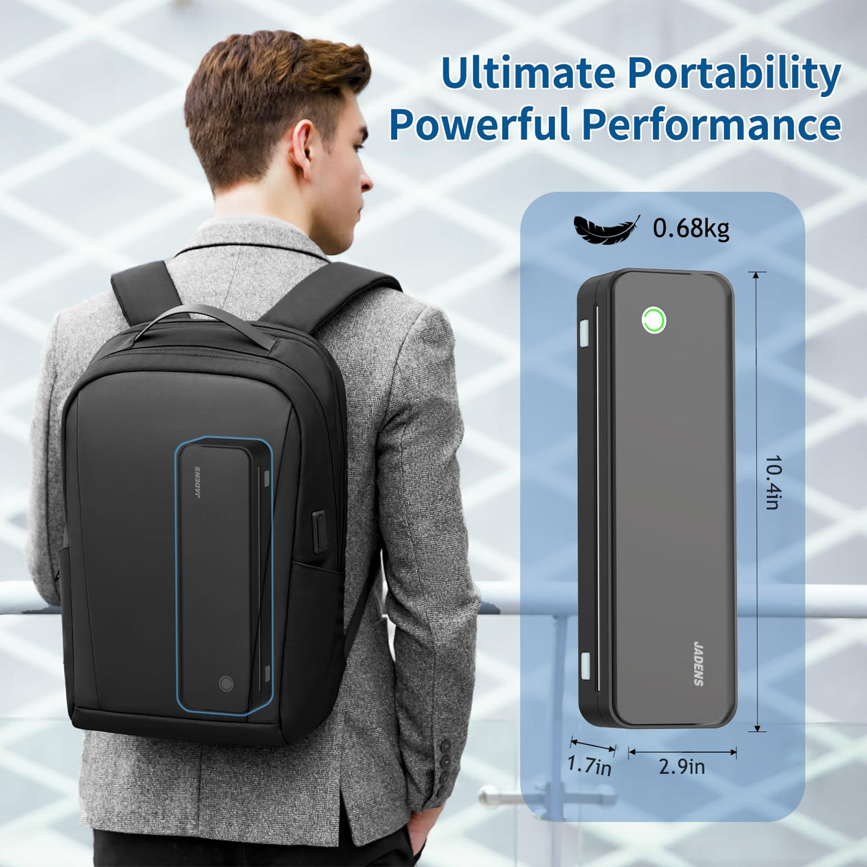 JADENS Wireless Portable Thermal Printer, 8.5''11'' Thermal Paper, 300DPI, Bluetooth, Inkless, Compatible with iOS, Android & Laptop JADENS