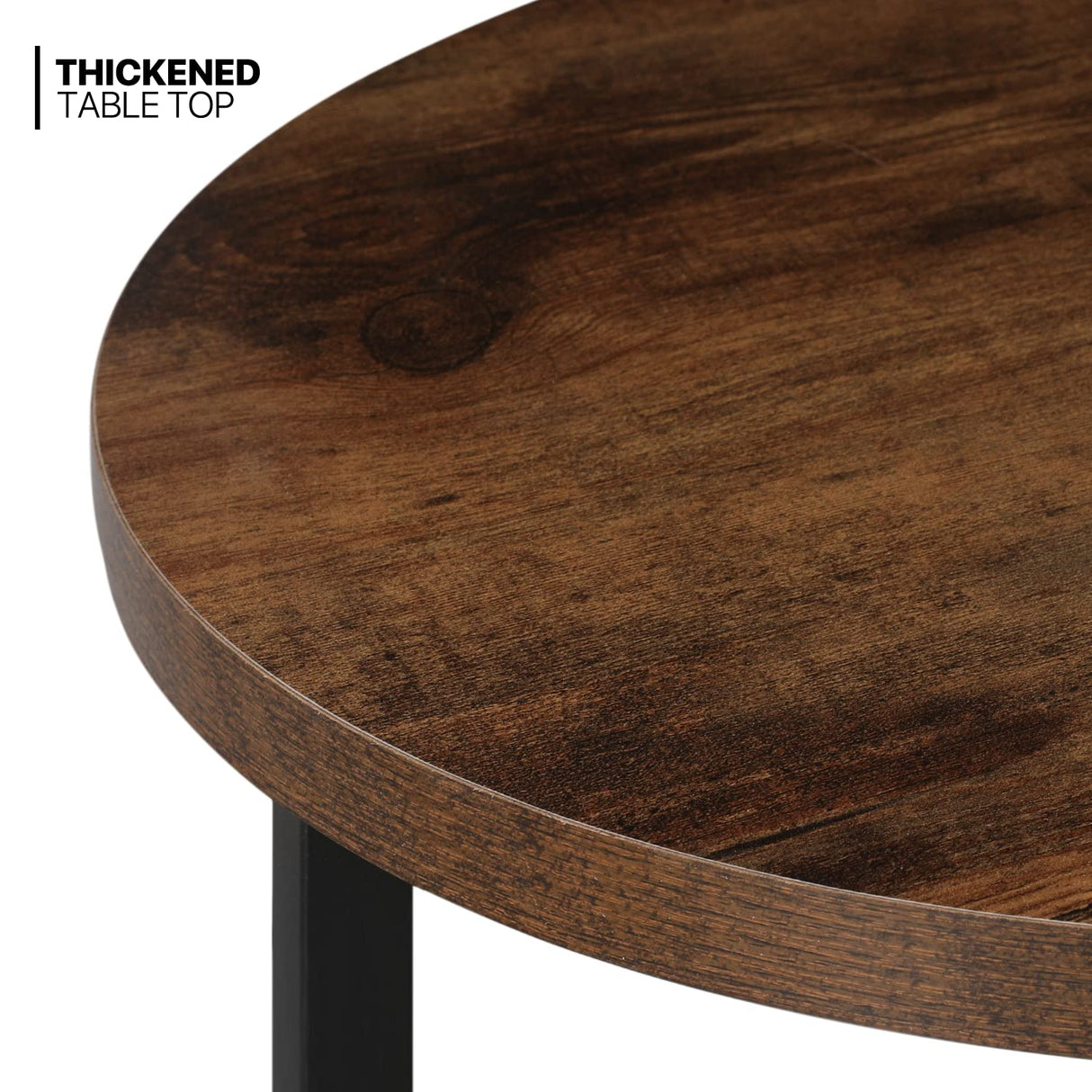 MoNiBloom Small Coffee Table Set of 2, Nesting Coffee Table with Steel Frame for Small Spaces Living Room Bedroom Office, Easy to Assemble, Walnut MoNiBloom